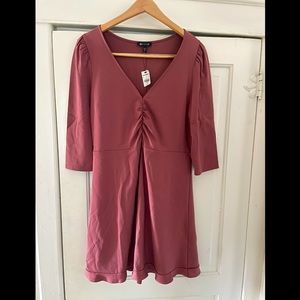 Express Ruffle Hem Fit & Flare Dress